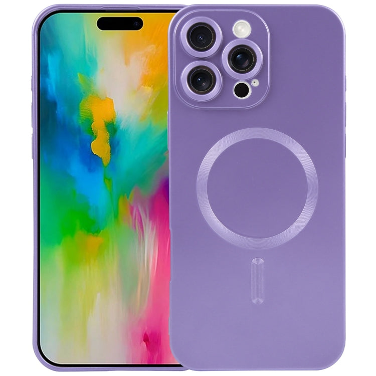 For iPhone 16 Pro Liquid TPU Silicone Solid Color MagSafe Phone Case(Purple) - iPhone 16 Pro Cases by buy2fix | Online Shopping UK | buy2fix