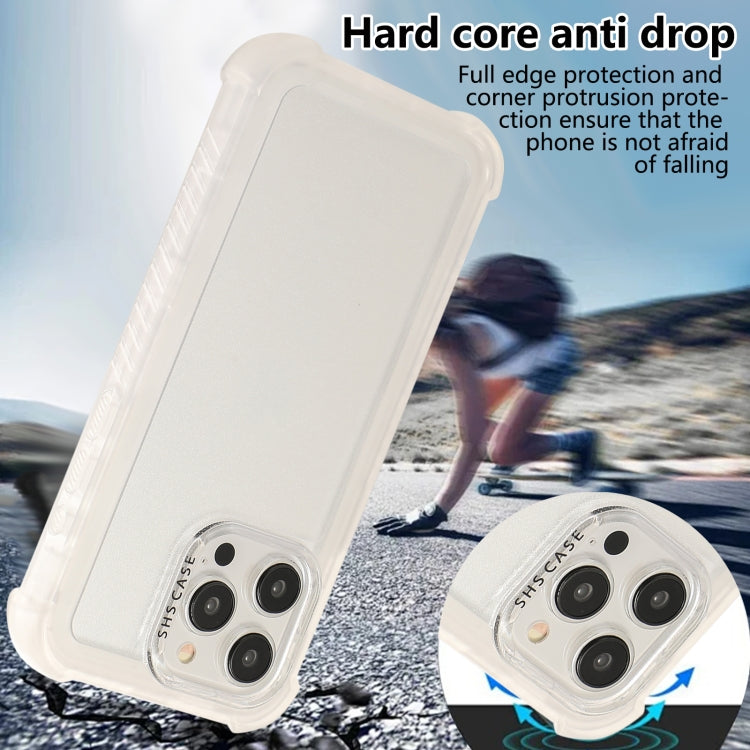 For iPhone 16 Plus Transparent Matte TPU Hybrid PC 3-in-1 Phone Case(White) - iPhone 16 Plus Cases by buy2fix | Online Shopping UK | buy2fix