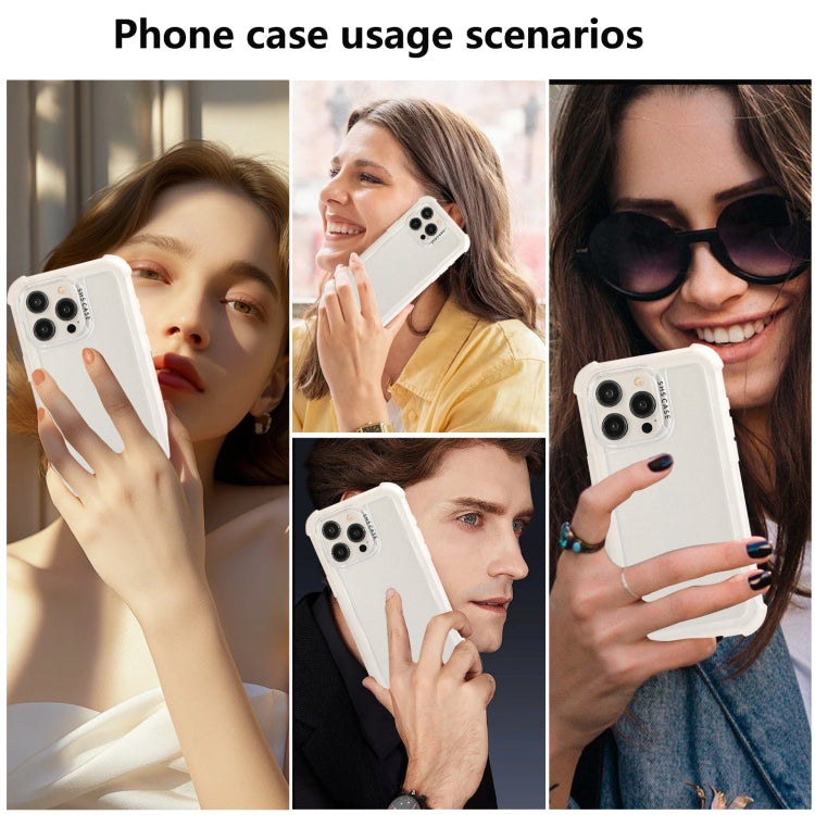 For iPhone 16 Plus Transparent Matte TPU Hybrid PC 3-in-1 Phone Case(White) - iPhone 16 Plus Cases by buy2fix | Online Shopping UK | buy2fix