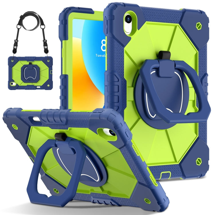 For Huawei Matepad 11.5 2023 Contrast Color Robot Silicone Hybrid PC Tablet Case(Navy Yellow Green) - Huawei by buy2fix | Online Shopping UK | buy2fix