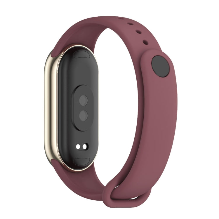 For Xiaomi Smart Band 9 / 8 MIJOBS Metal Buckle Solid Color Silicone Watch Band(Wine Red) - Watch Bands by MIJOBS | Online Shopping UK | buy2fix