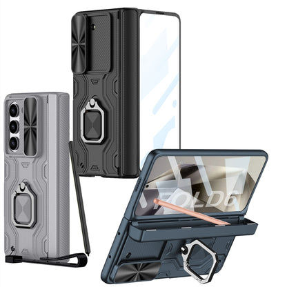 For Samsung Galaxy Z Fold6 GKK Integrated Folding Alloy Shell PC Phone Case with Pen Box, Not Included Pen(Titanium Gray) - Galaxy Z Fold6 5G Cases by GKK | Online Shopping UK | buy2fix