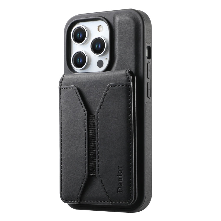 For iPhone 16 Pro Denior D17 Skin Feel MagSafe Detachable Card Slot Phone Case(Black) - iPhone 16 Pro Cases by Denior | Online Shopping UK | buy2fix