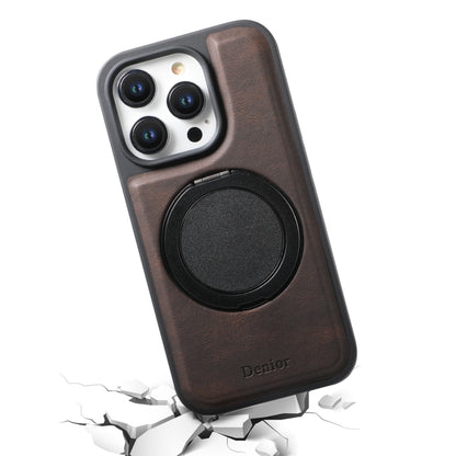 For iPhone 12 Pro Max Denior A14 Skin Feel Rotating Holder MagSafe Phone Case(Brown) - iPhone 12 Pro Max Cases by Denior | Online Shopping UK | buy2fix