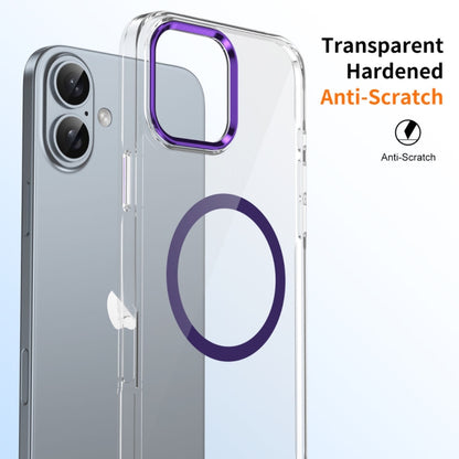 For iPhone 16 Ice Feel HD Transparent MagSafe PC Full Coverage Phone Case(Purple) - iPhone 16 Cases by buy2fix | Online Shopping UK | buy2fix