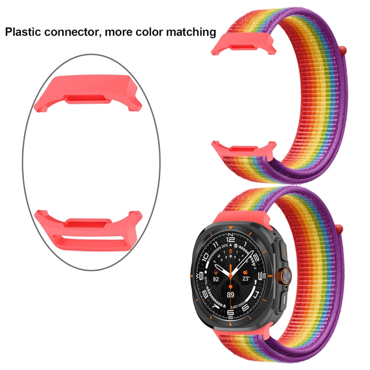 For Samsung Galaxy Watch Ultra 47mm Plastic Connector Nylon Loop Watch Band(Rainbow) - Watch Bands by buy2fix | Online Shopping UK | buy2fix