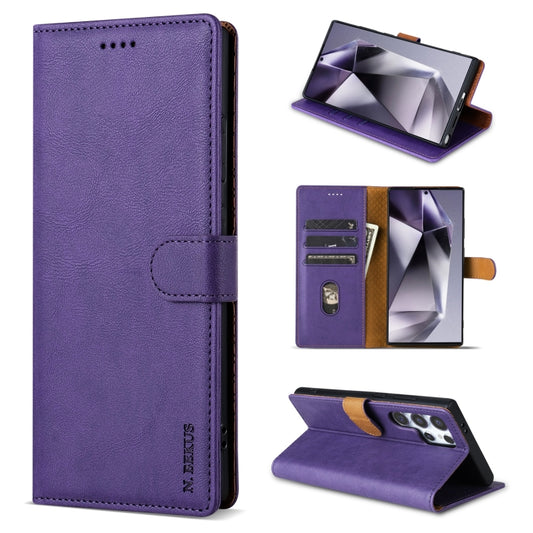 For Samsung Galaxy S24 Ultra 5G N.BEKUS CSJ-P1 Solid Color Leather Phone Case(Purple) - Galaxy S24 Ultra 5G Cases by N.BEKUS | Online Shopping UK | buy2fix