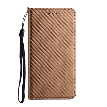 For iPhone 16 Pro Max Carbon Fiber Texture Magnetic Flip Leather Phone Case(Brown) - iPhone 16 Pro Max Cases by buy2fix | Online Shopping UK | buy2fix