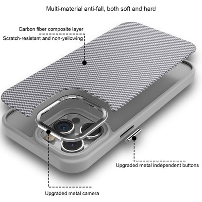 For iPhone 11 Pro Max Carbon Fiber Texture MagSafe Magnetic Shockproof Phone Case(Grey) - iPhone 11 Pro Max Cases by buy2fix | Online Shopping UK | buy2fix