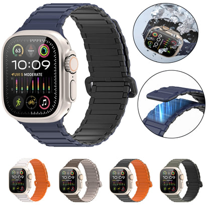 For Apple Watch Series 3 42mm DUX DUCIS KJ Series Magnetic Buckle Silicone Watch Band(Starlight Orange) - Watch Bands by DUX DUCIS | Online Shopping UK | buy2fix