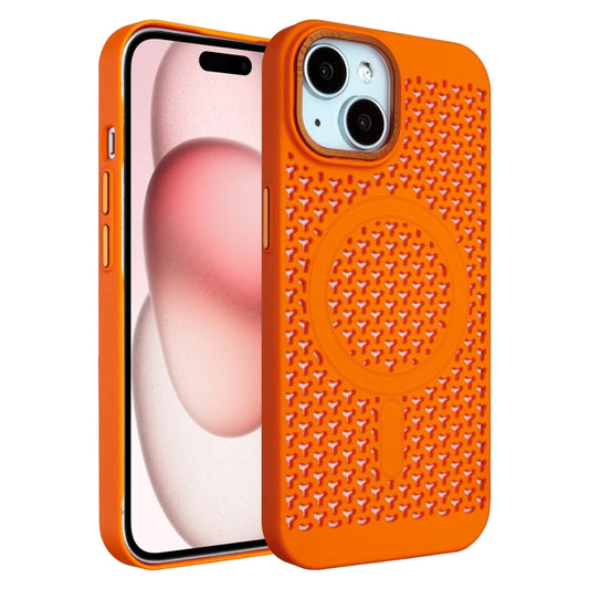 For iPhone 15 Plus Ice Feeling Cooling MagSafe Magnetic Phone Case(Orange) - iPhone 15 Plus Cases by buy2fix | Online Shopping UK | buy2fix