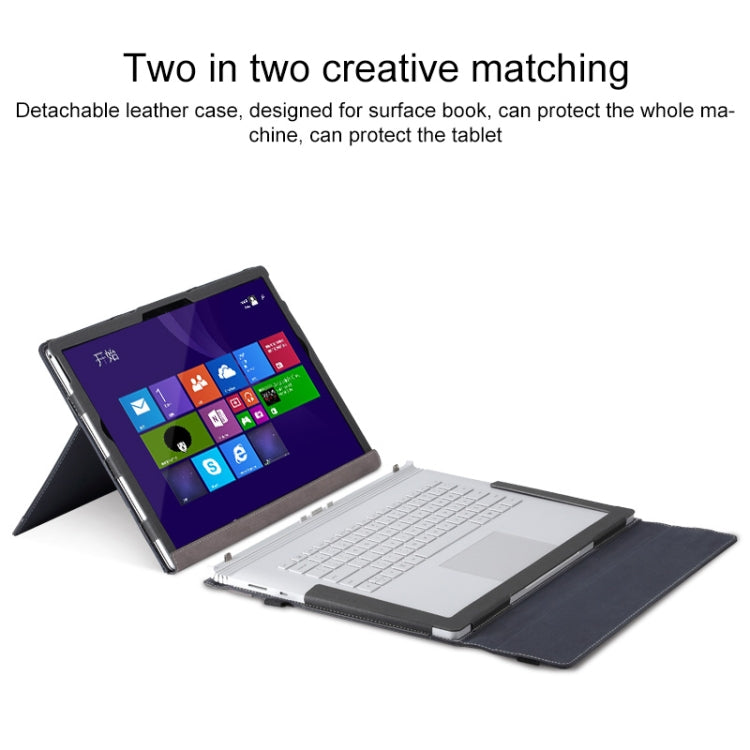 For Microsoft Surface Book 3 / 2 / 1 13.5 inch PU Leather Laptop Protective Case with Screen Stand(Coffee) - 13.3 inch by buy2fix | Online Shopping UK | buy2fix