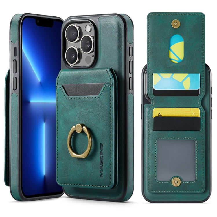 For iPhone 13 Pro DG.MING K1 MagSafe Detachable Wallet RFID Back Cover Phone Case(Green) - iPhone 13 Pro Cases by DG.MING | Online Shopping UK | buy2fix