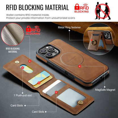 For iPhone 16 Pro Max DG.MING K1 MagSafe Detachable Wallet RFID Back Cover Phone Case(Brown) - iPhone 16 Pro Max Cases by DG.MING | Online Shopping UK | buy2fix