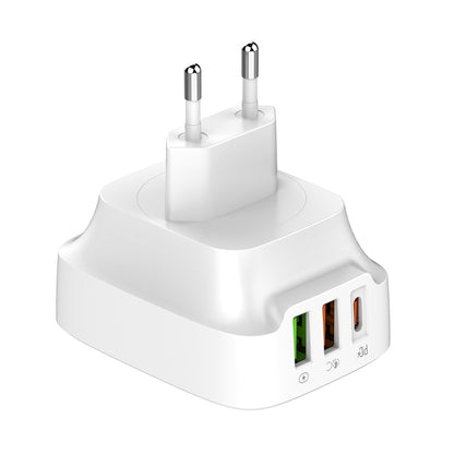 LDNIO Q334 32W Type-C + Dual USB Port Charger with 1m Micro USB Data Cable, Plug Type:EU Plug(White) - USB Charger by LDNIO | Online Shopping UK | buy2fix