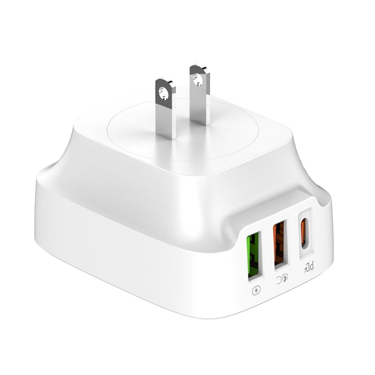 LDNIO Q334 32W Type-C + Dual USB Port Charger with 1m USB-C / Type-C Data Cable, Plug Type:US Plug(White) - USB Charger by LDNIO | Online Shopping UK | buy2fix