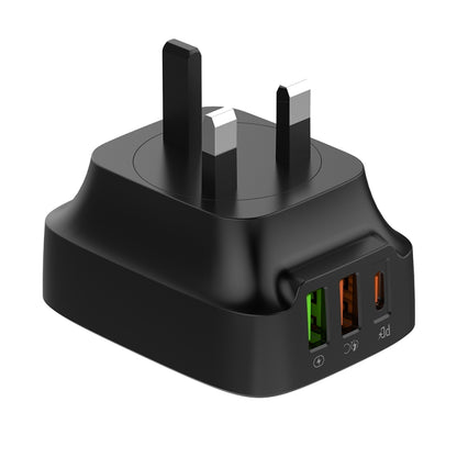 LDNIO Q334 32W Type-C + Dual USB Port Charger with 1m USB-C / Type-C to USB-C / Type-C Data Cable, Plug Type:UK Plug(Black) - USB Charger by LDNIO | Online Shopping UK | buy2fix