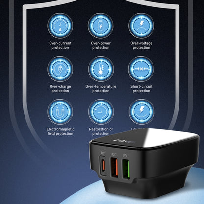 LDNIO Q334 32W Type-C + Dual USB Port Charger with 1m USB-C / Type-C to USB-C / Type-C Data Cable, Plug Type:EU Plug(Black) - USB Charger by LDNIO | Online Shopping UK | buy2fix