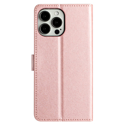 For iPhone 16 Pro Silk Texture Horizontal Flip Leather Phone Case(Rose Gold) - iPhone 16 Pro Cases by buy2fix | Online Shopping UK | buy2fix