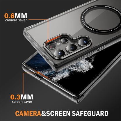 For Samsung Galaxy S24 Ultra 5G Airbag Magsafe PC Hybrid TPU Phone Case(Clear Black) - Galaxy S24 Ultra 5G Cases by buy2fix | Online Shopping UK | buy2fix