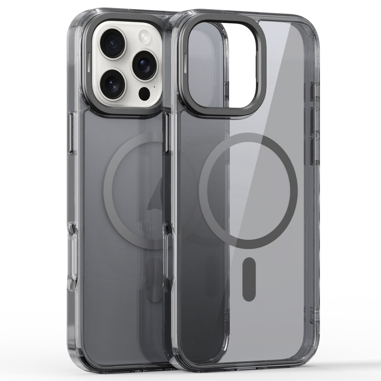 For iPhone 16 Pro Mirror Crystal Clear Lens Holder MagSafe Magnetic Phone Case(Transparent Grey) - iPhone 16 Pro Cases by buy2fix | Online Shopping UK | buy2fix