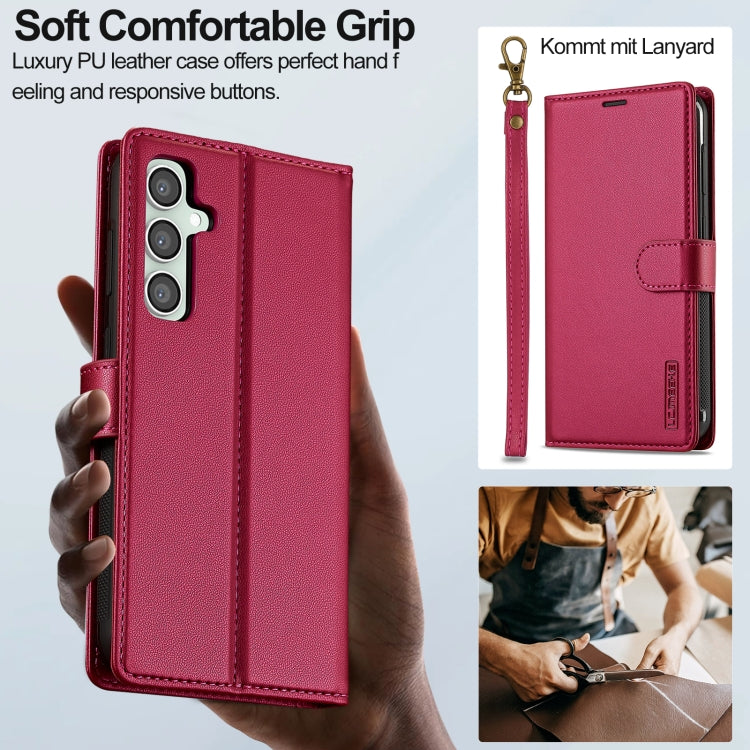 For Samsung Galaxy S24 5G LC.IMEEKE L2 Series Detachable Magsafe PU Phone Case with Lanyard(Red) - Galaxy S24 5G Cases by LC.IMEEKE | Online Shopping UK | buy2fix