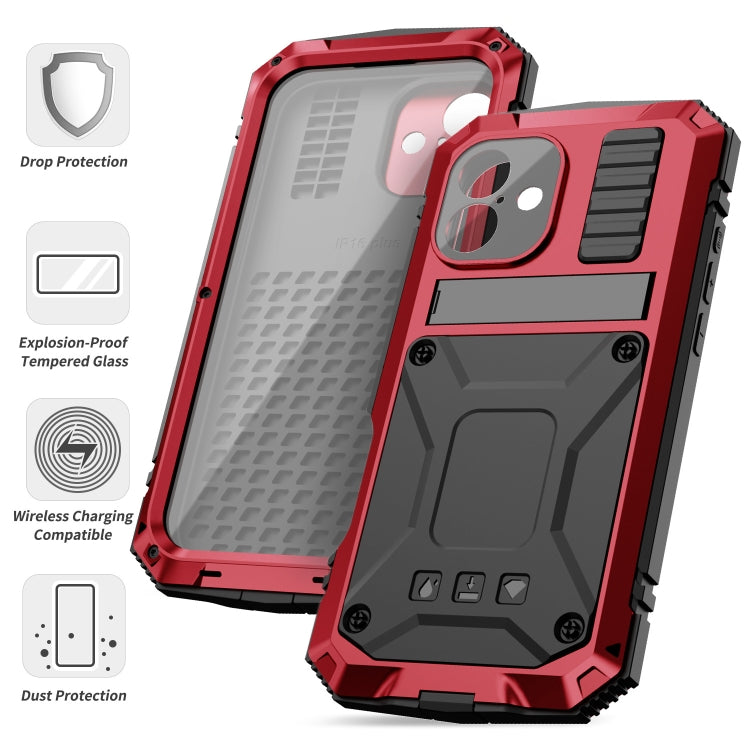 For iPhone 16 R-JUST Life Waterproof Dustproof Shockproof Phone Case(Red) - iPhone 16 Cases by R-JUST | Online Shopping UK | buy2fix