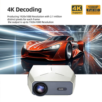 AUN A004 Pro 1920 x 1080P 9000Lumen Android 9.0 Portable LCD Projector, US Plug(White) - LED Projector by AUN | Online Shopping UK | buy2fix