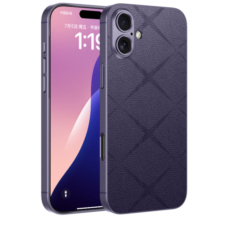 For iPhone 16 GKK Asterism Metal Paint Skin Feel Leather Full Coverage Phone Case(Purple) - iPhone 16 Cases by GKK | Online Shopping UK | buy2fix