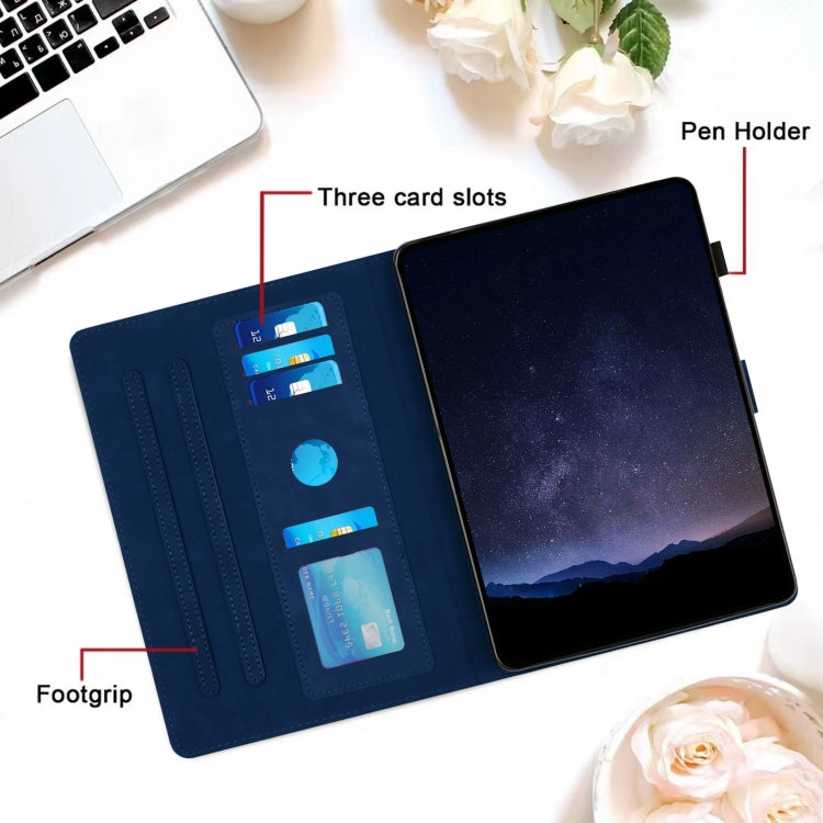 For Samsung Galaxy Tab S9 / S9 FE Honeycomb Embossed Leather Smart Tablet Case(Blue) - Galaxy Tab S9 Cases by buy2fix | Online Shopping UK | buy2fix