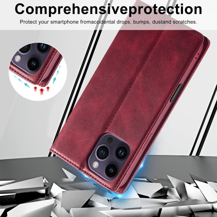 For iPhone 16 Pro LC.IMEEKE RFID Anti-theft Leather Phone Case(Red) - iPhone 16 Pro Cases by LC.IMEEKE | Online Shopping UK | buy2fix