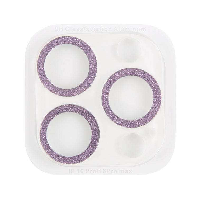 For iPhone 16 Pro / 16 Pro Max Glitter Ring Tempered Glass Camera Lens Film(Purple) - iPhone 16 Pro Max Tempered Glass by buy2fix | Online Shopping UK | buy2fix