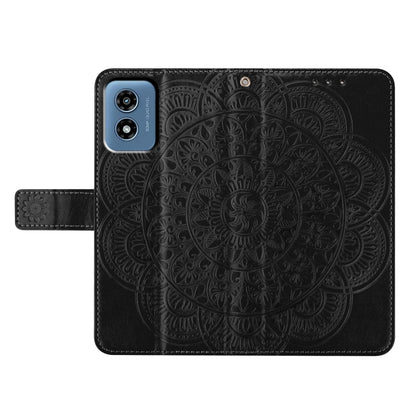 For Motorola Moto G Play 2024 Flower Embossed Leather Phone Case(Black) - Motorola Cases by buy2fix | Online Shopping UK | buy2fix