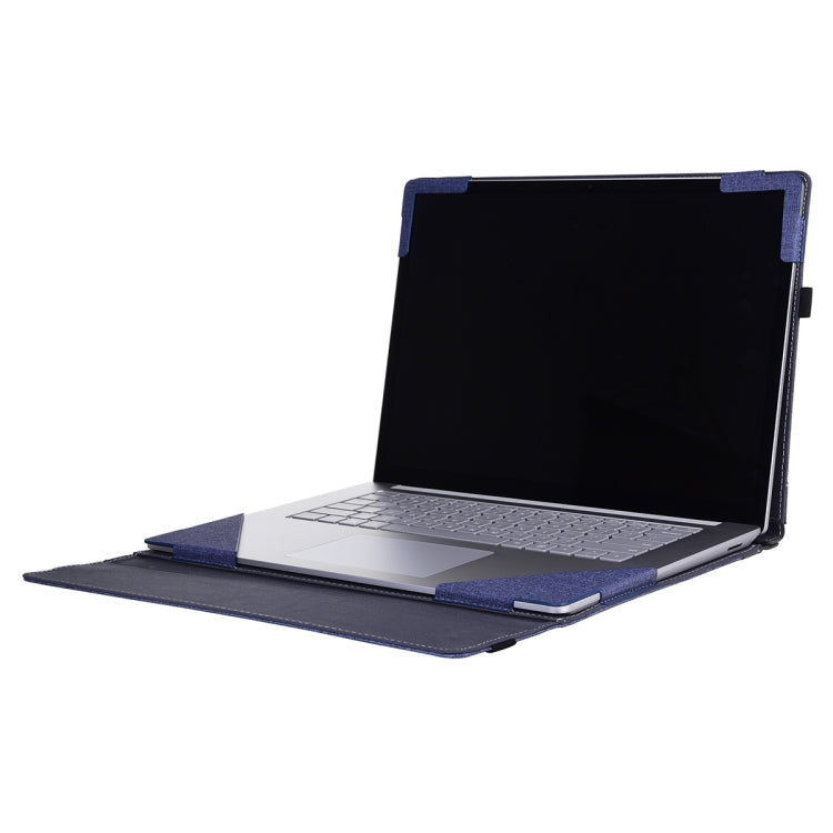 For MicroSoft Surface Laptop 7 13.8 inch Cloth Texture Laptop Leather Protective Case(Deep Blue) - Screen & Keyboard Cover by buy2fix | Online Shopping UK | buy2fix