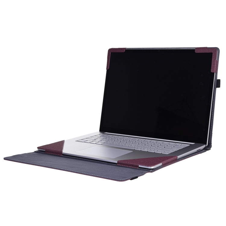 For MicroSoft Surface Laptop 7 13.8 inch Cloth Texture Laptop Leather Protective Case(Wine Red) - Screen & Keyboard Cover by buy2fix | Online Shopping UK | buy2fix