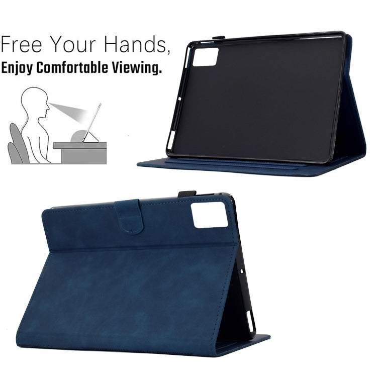 For Lenovo Tab M11 / Xiaoxin Pad 2024 Cats Embossed Leather Smart Tablet Case(Dark Blue) - Lenovo by buy2fix | Online Shopping UK | buy2fix