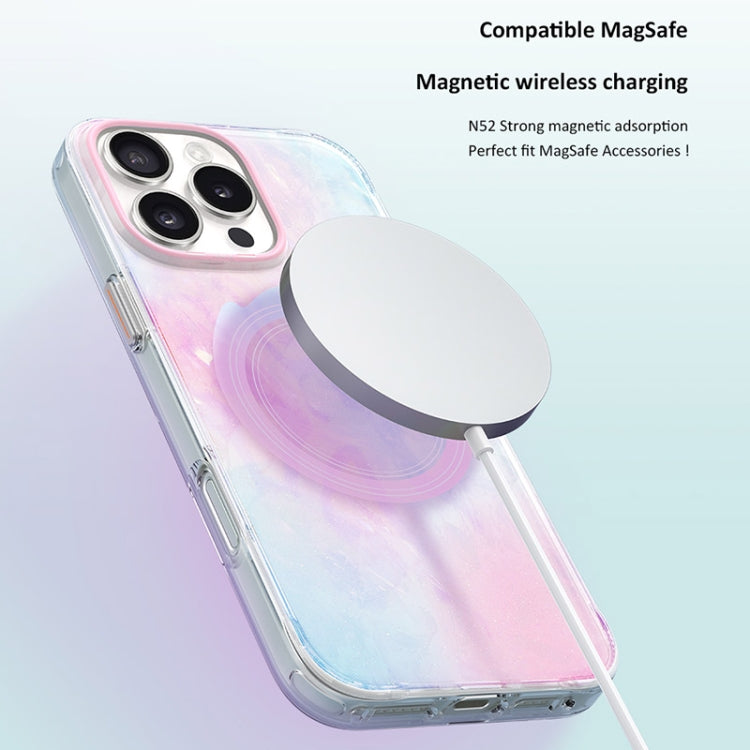 For iPhone 16 Plus TGVIS Grace Series MagSafe Magnetic Phone Case(Mirror Flower) - iPhone 16 Plus Cases by TGVIS | Online Shopping UK | buy2fix