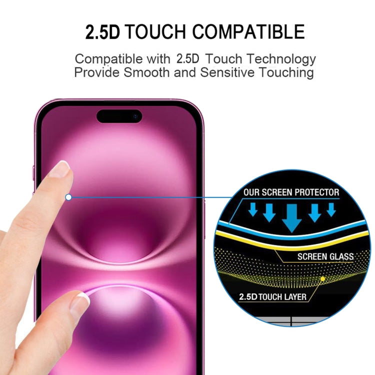 For iPhone 16 Plus Full Glue Screen Tempered Glass Film - iPhone 16 Plus Tempered Glass by buy2fix | Online Shopping UK | buy2fix