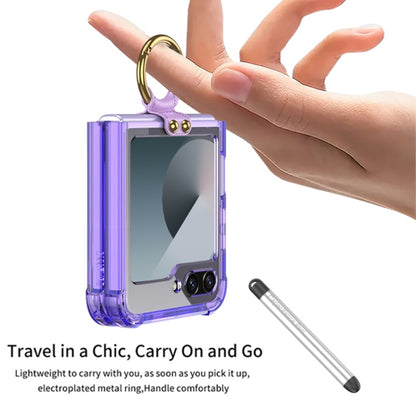 For Samsung Galaxy Z Flip6 GKK Airbag Protective Phone Case with Ring & Pen(Transparent) - Galaxy Z Flip6 5G Cases by GKK | Online Shopping UK | buy2fix