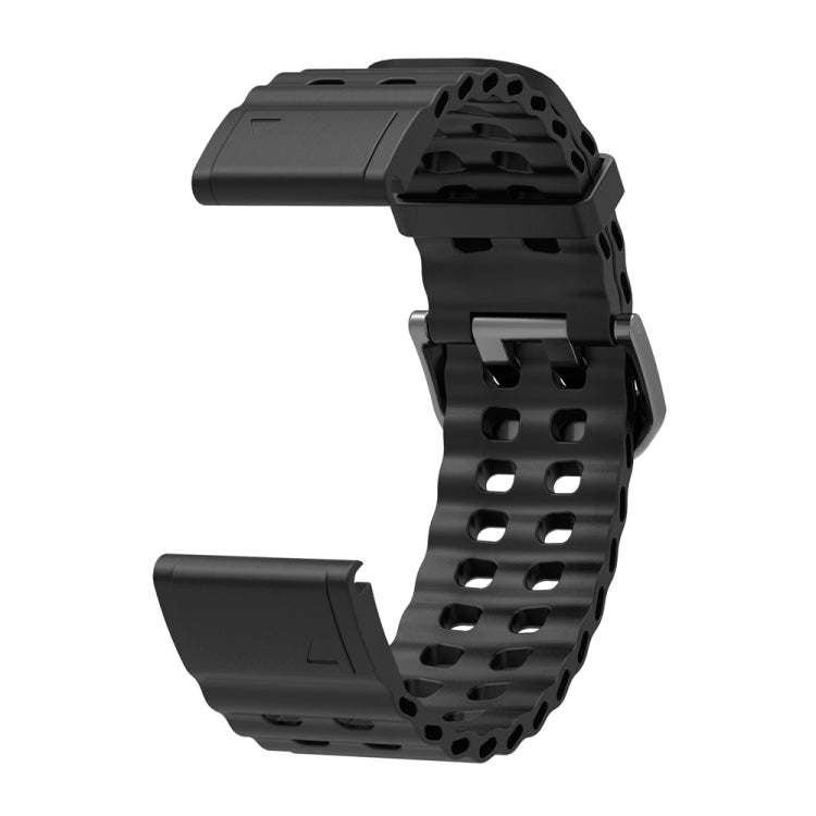 For Garmin 26mm Ocean Quick Release Silicone Watch Band(Black) - Watch Bands by buy2fix | Online Shopping UK | buy2fix