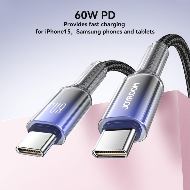 JOYROOM S-A42 Crystal Clear Series Fast Charging Data Cable, Type-C to Type-C Cable, Length: 1.2m(Black) - USB-C & Type-C Cable by JOYROOM | Online Shopping UK | buy2fix