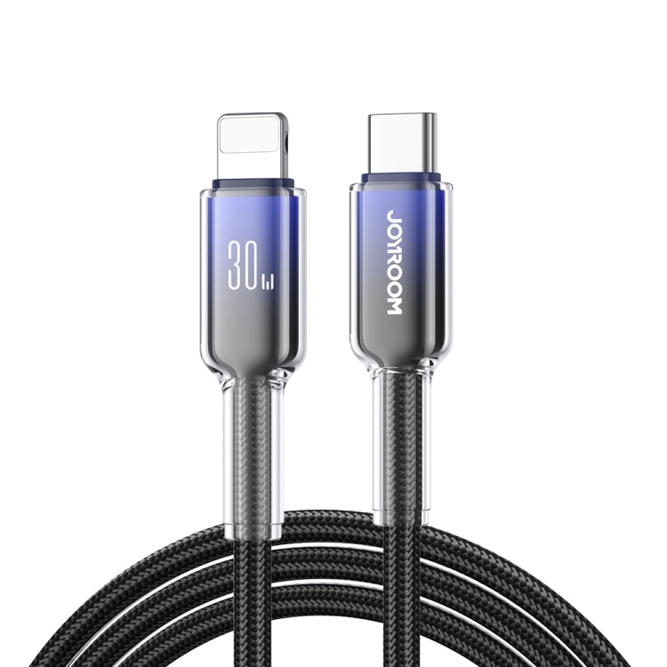 JOYROOM S-A42 Crystal Clear Series Fast Charging Data Cable, Type-C to 8 Pin Cable, Length: 1.2m(Black) - 2 in 1 Cable by JOYROOM | Online Shopping UK | buy2fix