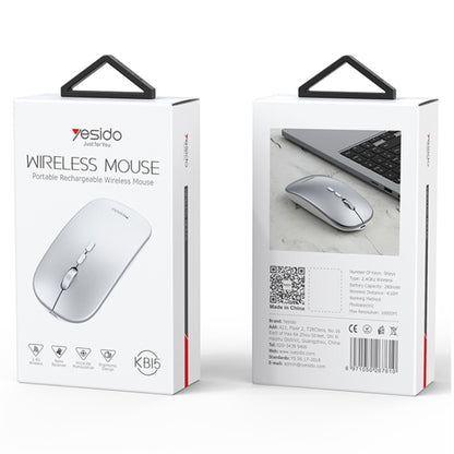 Yesido KB15 Slim 2.4G Rechargeable Wireless Optical Mouse(White) - Wireless Mice by Yesido | Online Shopping UK | buy2fix