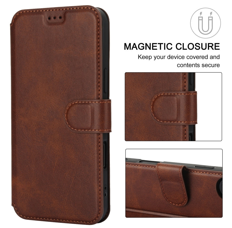 For iPhone 16 Plus Shockproof PU + TPU Leather Phone Case(Brown) - iPhone 16 Plus Cases by buy2fix | Online Shopping UK | buy2fix