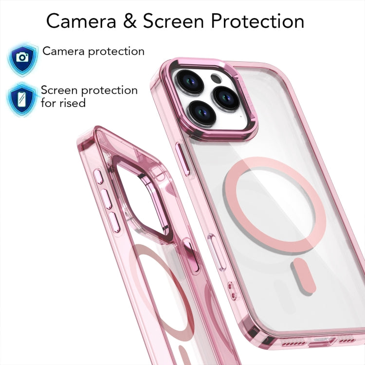 For iPhone 16 Plus Acrylic Camera Holder MagSafe Magnetic Phone Case(Pink) - iPhone 16 Plus Cases by buy2fix | Online Shopping UK | buy2fix