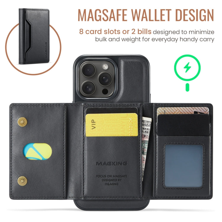 For iPhone 14 Pro DG.MING MAGKING-K2 Series MagSafe RFID Card Bag Detachable Phone Case(Black) - iPhone 14 Pro Cases by DG.MING | Online Shopping UK | buy2fix