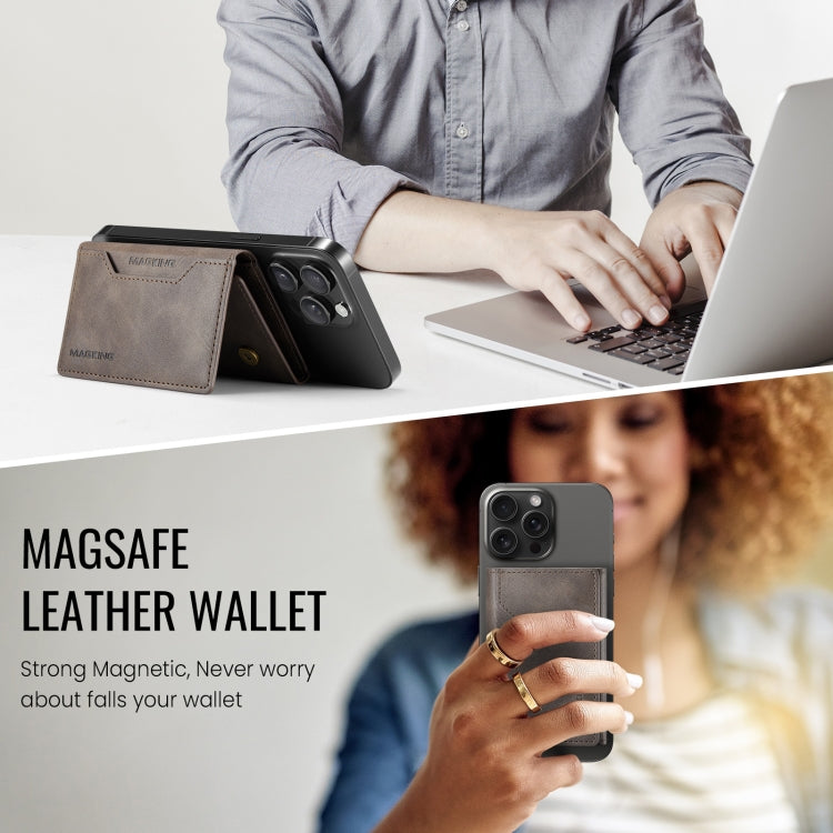 DG.MING MAGKING-K2 Series MagSafe RFID Card Bag(Coffee) - Card & Passport Bags by DG.MING | Online Shopping UK | buy2fix