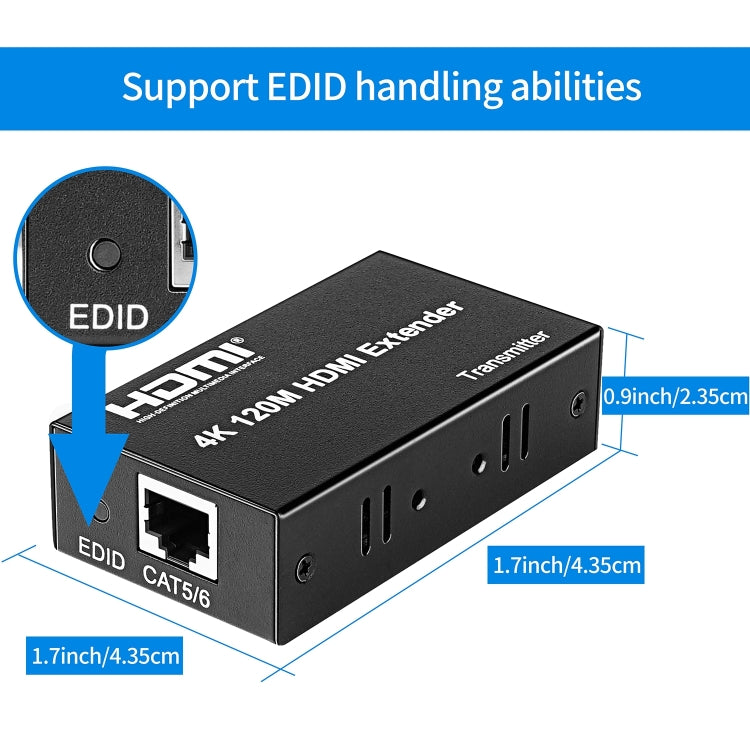 4K HDMI to RJ45 Network Extender, Transmission Distance: 120m(US Plug) - Amplifier by buy2fix | Online Shopping UK | buy2fix