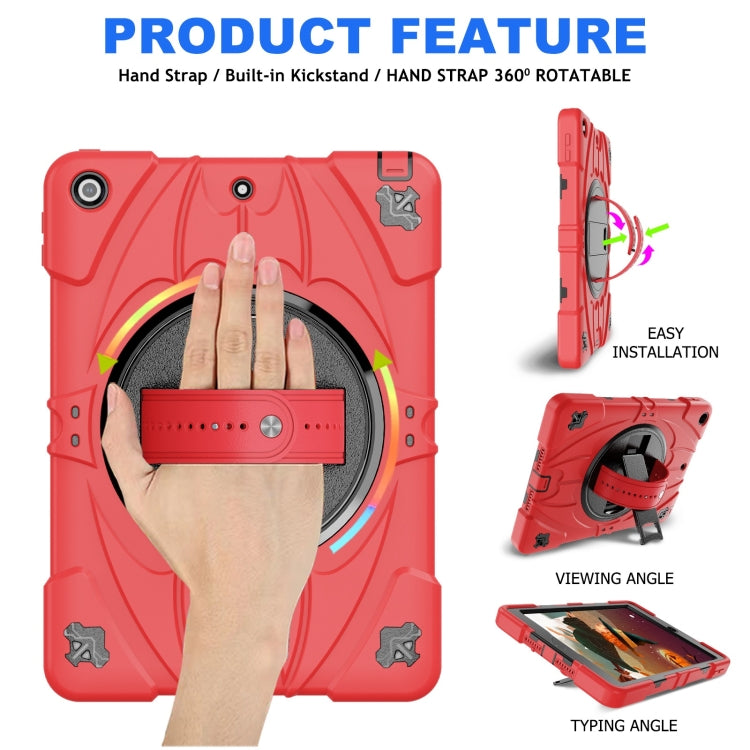 For iPad 9.7 2018 / 2017 / Air 2 Bat Hand Grip Turntable Stand Tablet Case(Red Black) - iPad 9.7 (2018) & (2017) Cases by buy2fix | Online Shopping UK | buy2fix