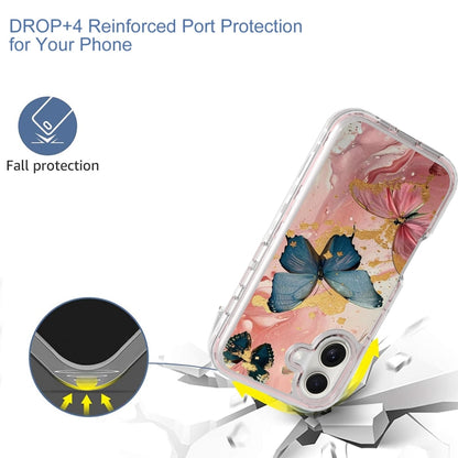 For iPhone 16 Small Fresh Sticker PC + TPU Shockproof Phone Case(Butterfly) - iPhone 16 Cases by buy2fix | Online Shopping UK | buy2fix